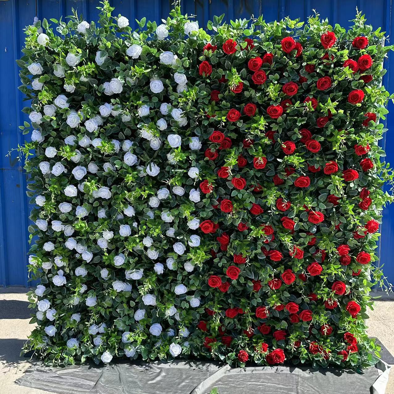 Aliflowers 3D White And Red Rose Flower Wall Backdrop for Weddings & Events ALFWL198