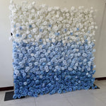 Ali Flowers 5d White Blue Rose Flower Wall Backdrop for Wedding Party Events Decoration ALFWL024 - Ali Flowers