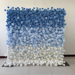 Ali Flowers 5d White Blue Rose Flower Wall Backdrop for Wedding Party Events Decoration ALFWL024 - Ali Flowers