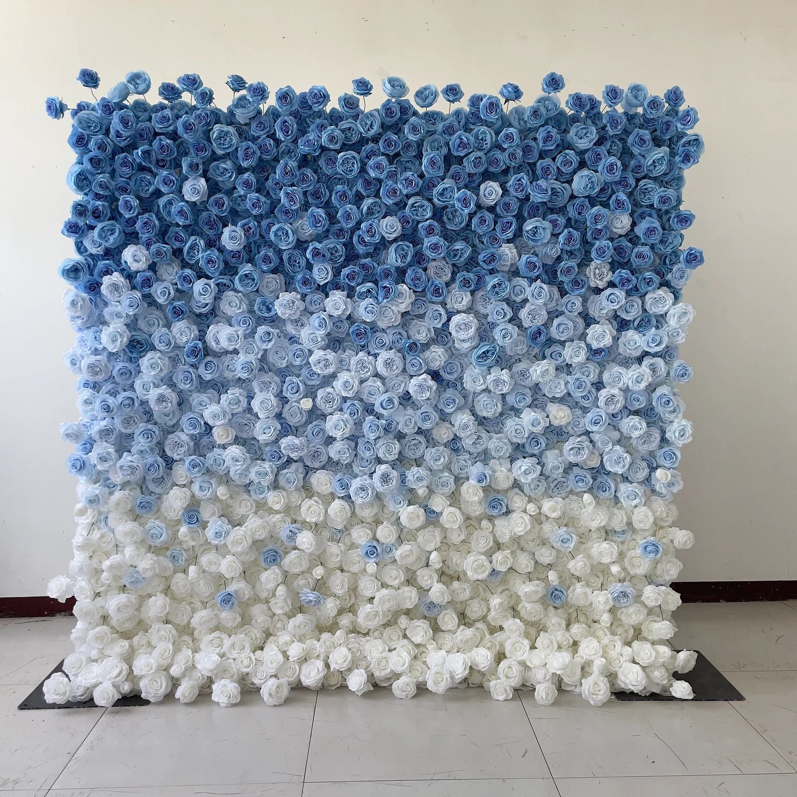 Ali Flowers 5d White Blue Rose Flower Wall Backdrop for Wedding Party Events Decoration ALFWL024 - Ali Flowers