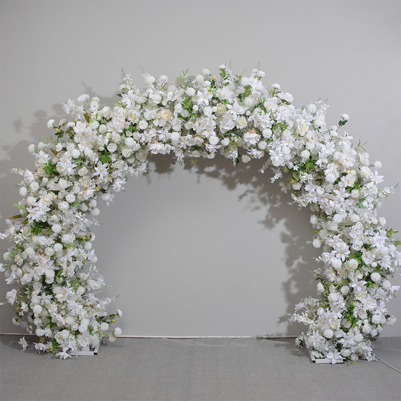 Aliflowers 5D White Rose Floral Arrangement Arch Arrangement Backdrop for Wedding - Ali Flowers