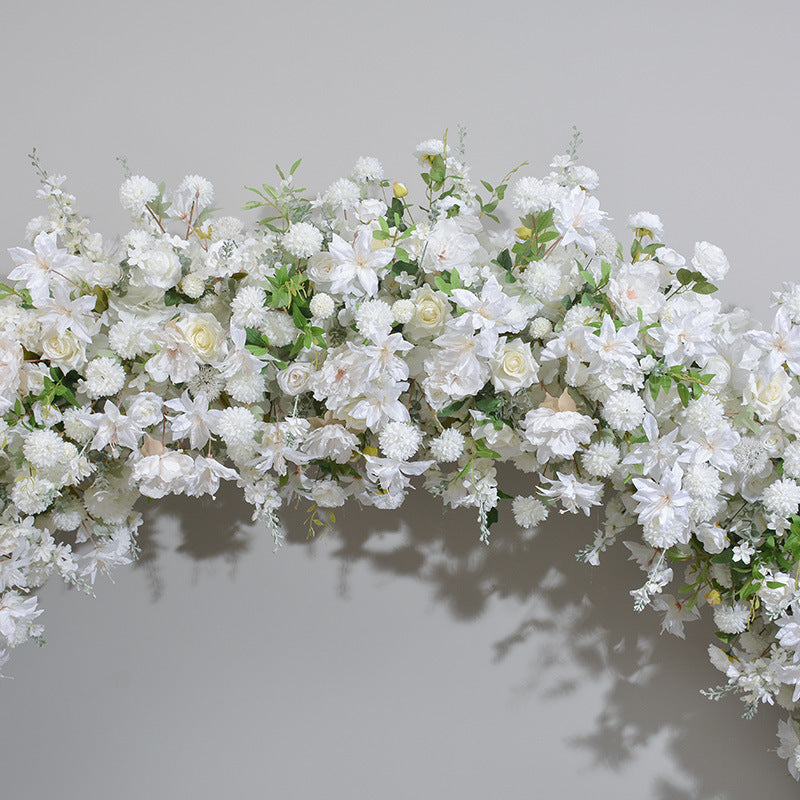 Aliflowers 5D White Rose Floral Arrangement Arch Arrangement Backdrop for Wedding - Ali Flowers