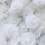 Aliflowers Hanging Pampas Grass with White Rose Flower Wall for Wedding Party ALFWL088 - Ali Flowers