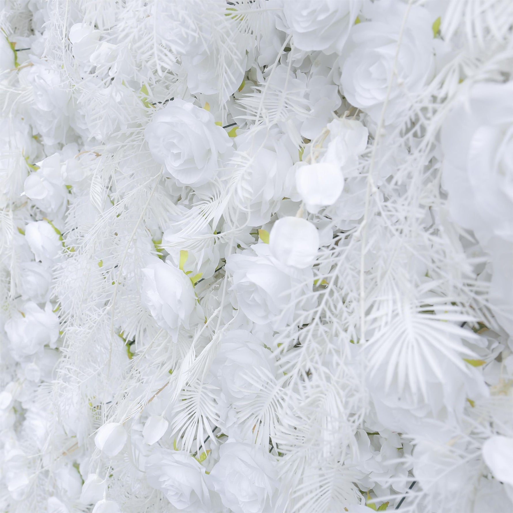 Aliflowers Hanging Pampas Grass with White Rose Flower Wall for Wedding Party ALFWL088 - Ali Flowers