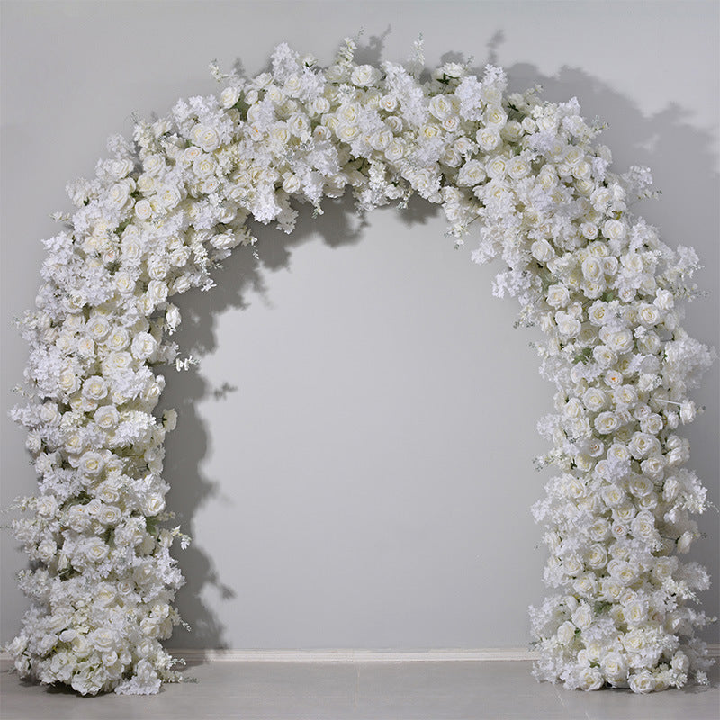 Aliflowers Cream Rose Artificial Floral Arch Arrangement for Wedding ALFAD006 - Ali Flowers