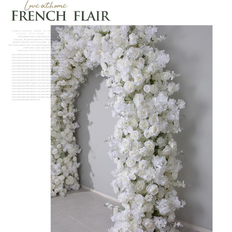 Aliflowers Cream Rose Artificial Floral Arch Arrangement for Wedding ALFAD006 - Ali Flowers