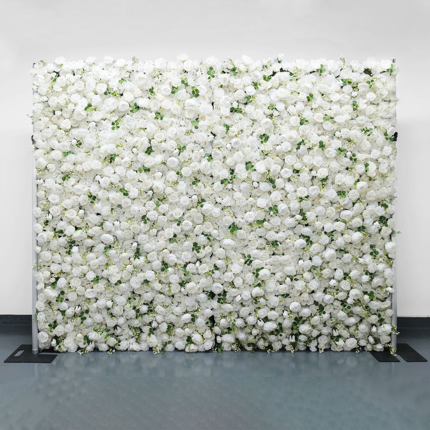 Infinity White Rose Flower Wall Backdrop for Weddings Events and Photo Booths