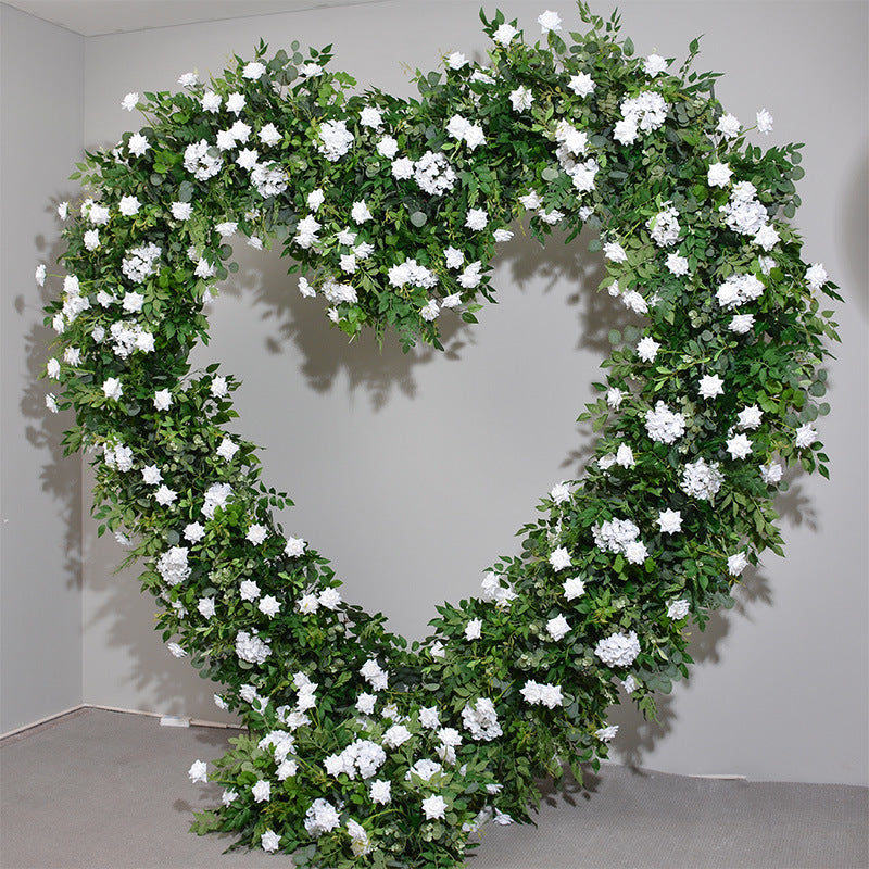 Aliflowers Forest-Themed Series Ourdoor Artificial  Green Willow Leaves Floral Wedding backdrop Heart Arch ALFAH007 - Ali Flowers