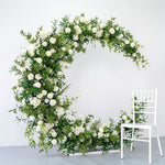 Aliflowers Forest-Themed Series White Rose Moon-Shaped Arch for Wedding - Ali Flowers