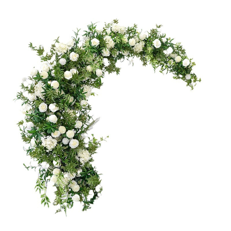 Aliflowers Forest-Themed Series White Rose Moon-Shaped Arch for Wedding - Ali Flowers