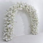 Aliflowers White Rose Series with Baby's Breath phalaenopsis orchid Artificial Flower Arrangements For Wedding Backdrop Arch Frame ALFAD004 - Ali Flowers