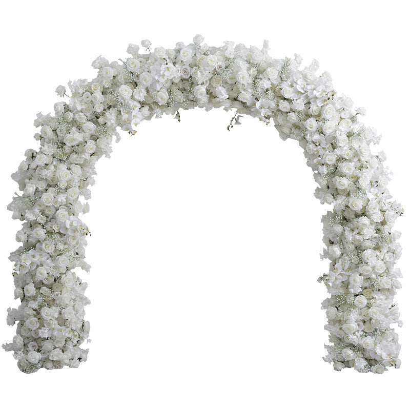 Aliflowers White Rose Series with Baby's Breath phalaenopsis orchid Artificial Flower Arrangements For Wedding Backdrop Arch Frame ALFAD004 - Ali Flowers