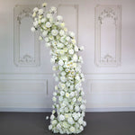 Aliflowers White Rose Artificial Flower Horn Arch Floral Arch for Event Proposal Wedding Decoration - Ali Flowers