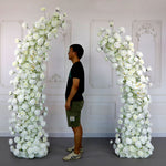 Aliflowers White Rose Artificial Flower Horn Arch Floral Arch for Event Proposal Wedding Decoration - Ali Flowers